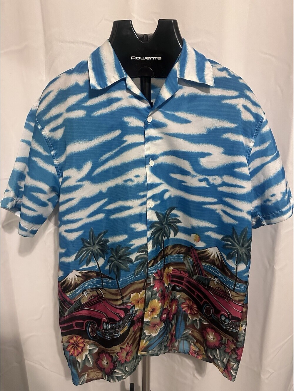 Men's Summer Big Brother Convertible Classic Car Button-Up Shirt Casual Small